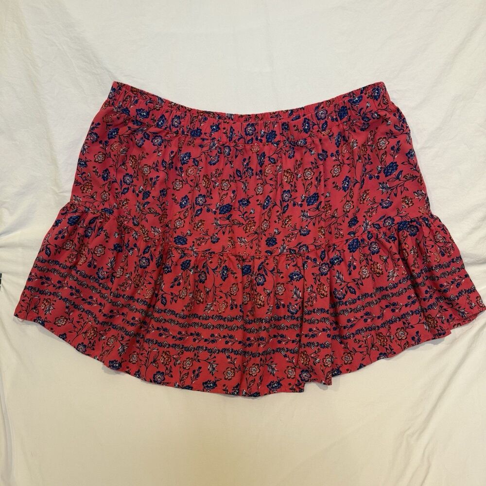 Lane Bryant Pink Floral Mini Skirt